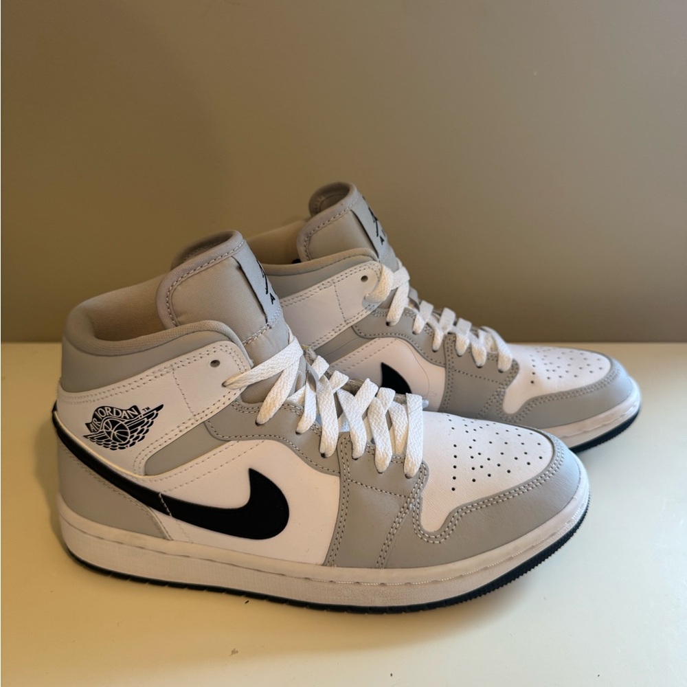 Nike Air Jordan Mid White and Gray Sneakers